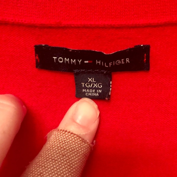Tommy Hilfiger Red Vneck Stretch Sz XL - Picture 5 of 8